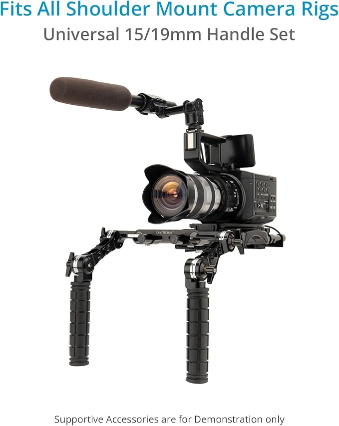 Hunt Universal 19mm/15mm Rosette Handle Set for DSLR & Video Camera Shoulder Mount Rigs. (CH-1915-RH)