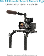 Hunt Universal 19mm/15mm Rosette Handle Set for DSLR & Video Camera Shoulder Mount Rigs. (CH-1915-RH)