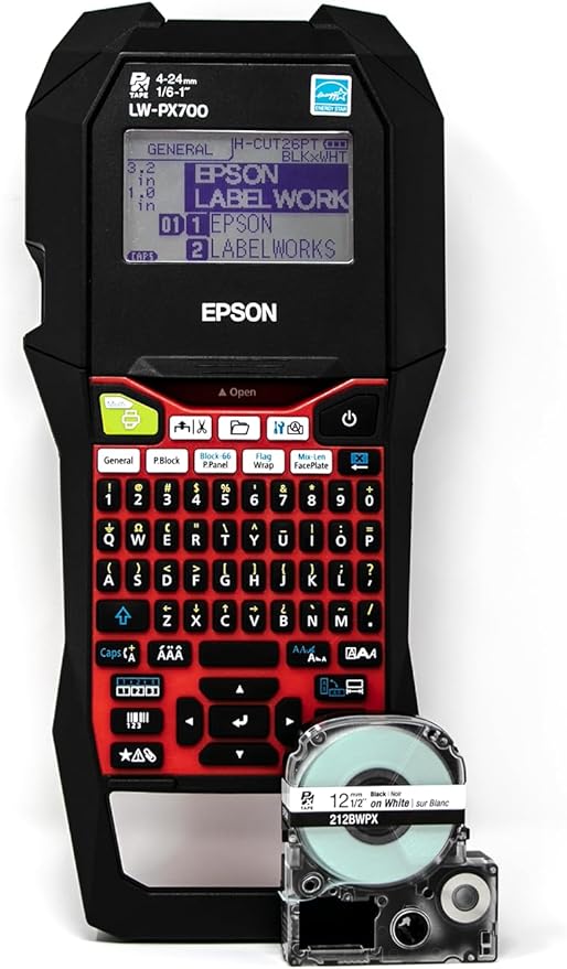 LABELWORKS Epson LW-PX700 Industrial Label Maker Kit - Compatible with Large Variety of Tape Types, Portable Handheld Label Printer