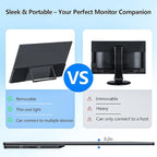 24'' Large Portable Monitor, FHD 120HZ 120% SRGB IPS USB-C HDMI Work Home Gaming Built-in Stand Speakers Second Monitor 1080P for Laptop, MacBook, Phones