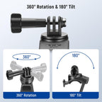 NEEWER Flexible Mount Wrap Band Compatible with GoPro DJI Insta360 Action Cameras, Motorcycle Bike Handlebar Roll Bar Tube Clip Holder Bracket Accessories for Photography Video Recording, GP-77 Black