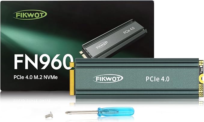 FN960 2TB M.2 2280 PCIe Gen4 x4 NVMe 1.4 Internal Solid State Drive with Heatsink - Speeds up to 5,000MB/s, Dynamic SLC Cache, Internal SSD