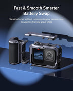 TELESIN Street Grip Kit For Hero 9-13 | Without Metal Rabbit Cage | Camera Grip Holder with Seesaw Design | Ergonomic Handle Grip Design | Backup TF Card Slot | Quick Battery Access | Vlog Grip Holder