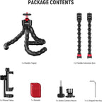 NEEWER T91 Flexible Tripod for iPhone Mini Cellphone Tripod Stand for Vlog, Magic Arms/Shutter/Phone Clamp/Action Camera Mount Compatible with GoPro