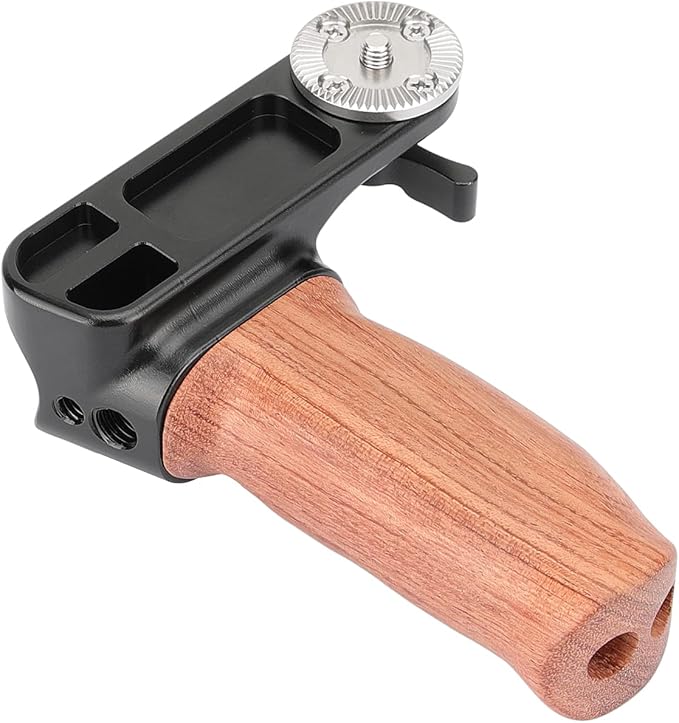 CAMVATE Ergonomic Wooden Hand Grip with Rosette M6 Thread Screw Connection for Camera Shoulder Mount Rig(Right Hand) - 2927