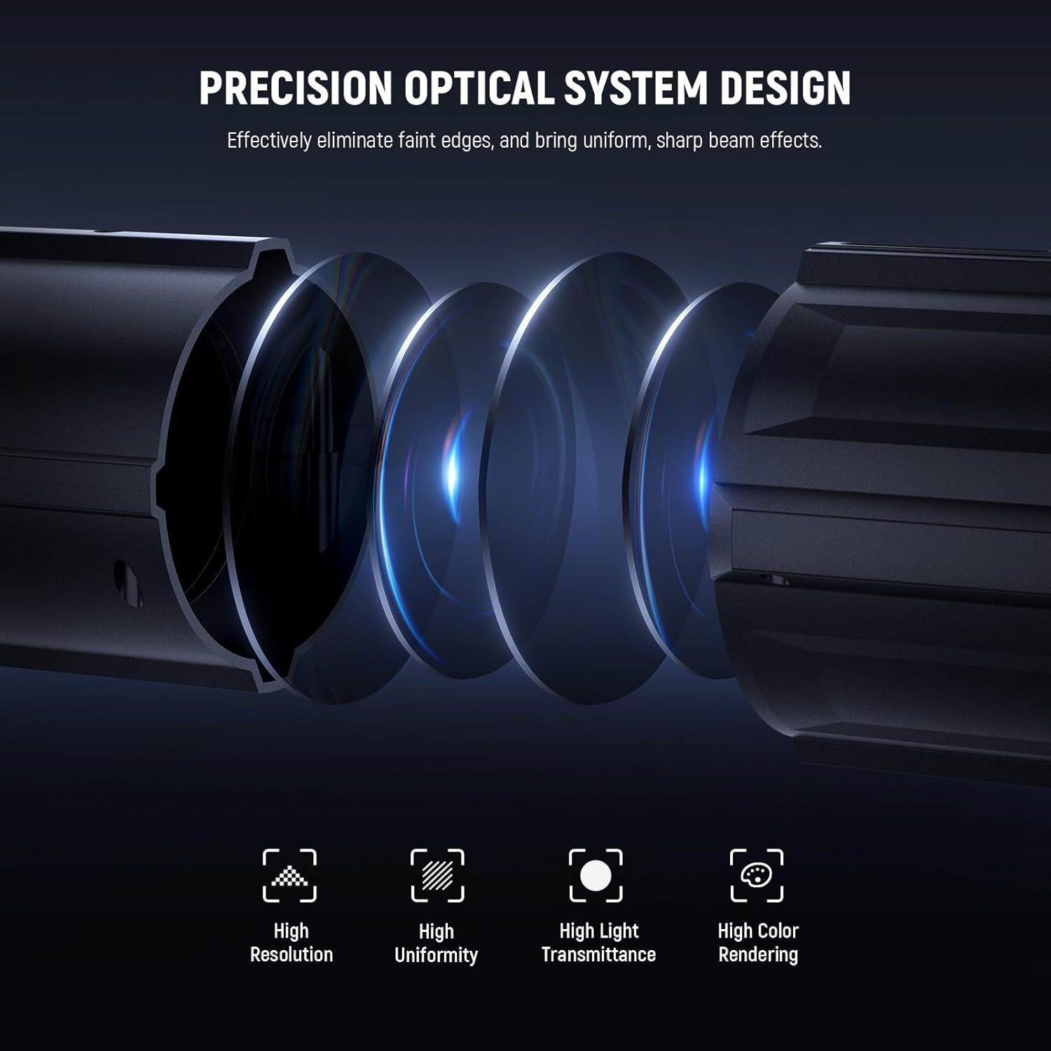 NEEWER Spotlight Snoot Only for NEEWER MS60B, MS60C, MS150B, MS150C LED Video Light, Conical Snoot with 20° Projection Lens, Adjustable Focus, 16 Gobos, 5 Color Gels, Bag, LS-48