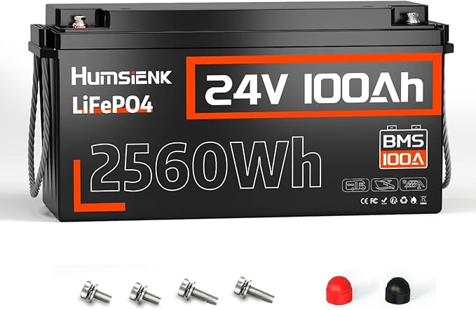 24V 100Ah LiFePO4 Lithium Battery, Built-in 100A BMS with Low-Temp, 15000+ Deep Cycles 10 Years Lifespan, 2560Wh Lithium Iron Phosphate Battery, for RV Solar Energy Off Grid Trolling Motor