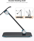 OMOTON Upgraded Adjustable Tablet Stand Holder, Heavy Duty Foldable Portable Monitor Stand, Travel Essentials for iPad Pro/Air/Mini, Surface Pro, 4.7''-15.6', Black