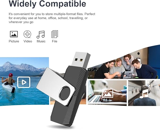 Aiibe 128GB USB Flash Drive 5 Pack Flash Drive 128GB Thumb Drive USB Drive 128GB USB 2.0 Memory Stick Jump Drives with Keychain (128G, 5 Colors: Black Red Cyan Green Purple)