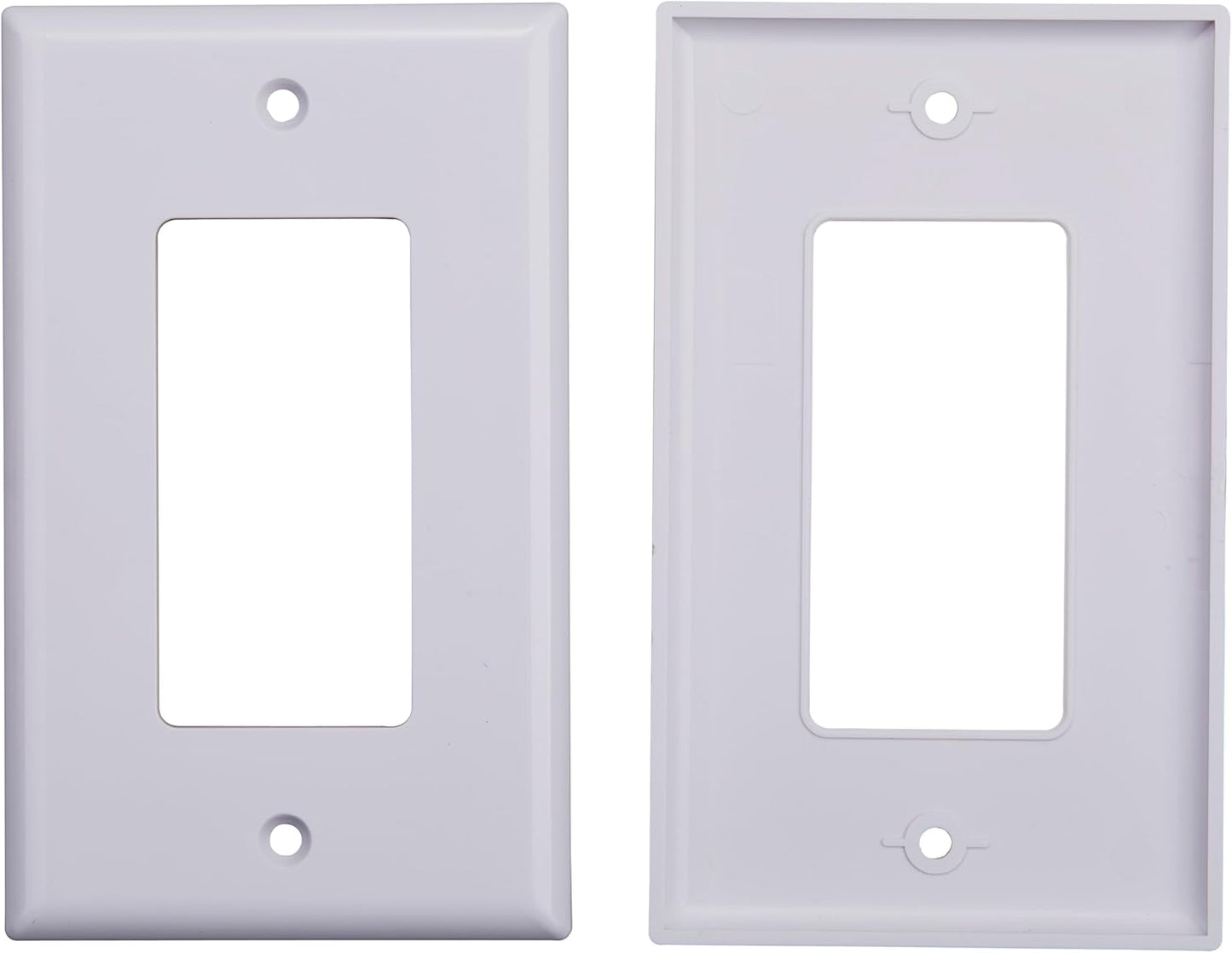 1 Port Keystone Wall Plate, Single Gang White Jack Insert for Ethernet, Coax, HDMI – Standard Size WallPlate Cover for Home & Office (10 Pack)