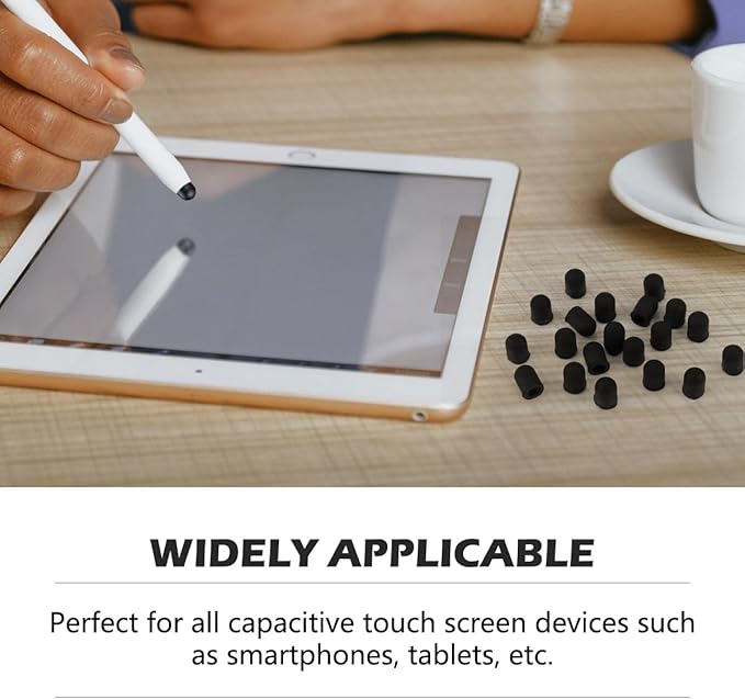 20 Pieces Replacement Tips Touch Screen Pens Tips Silicone Rubber for Touch Pen (Outer Diameter 6mm, Inner Diameter 4mm)
