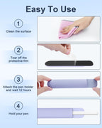 eZAKKA Silicone Pencil Holder For Most Pens,Pencils, 7.8 inch Self-Adhesive Stick To Notebooks,Diary, Desks,Tablet, Purple, 1 Pack