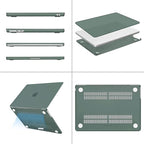 MOSISO Compatible with MacBook Air 13 inch Case 2025 2024 2023 2022 M4 A3240 M3 A3113 M2 A2681, Plastic Hard Shell&Keyboard Cover&Screen Film&Type C for MacBook Air 13.6 inch Case, Emerald Green