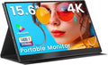 Portable Monitor 4K 15.6 inch UHD 3840X2160 100% sRGB USB-C HDMI IPS HDR External Second Screen Portable Travel Monitor for Laptop MacBook PS5/4 Xbox with Speakers, VESA Compatible