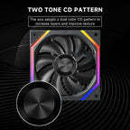 Jungle Leopard Galaxy 120mm PC Reverse Blade Case Fans, ARGB and PWM Cooling Fan PC, Axle Core Double Ring CD Pattern Module Computer Fans, Daisy-Chain 5V RGB Fan (Black 3 Pack)