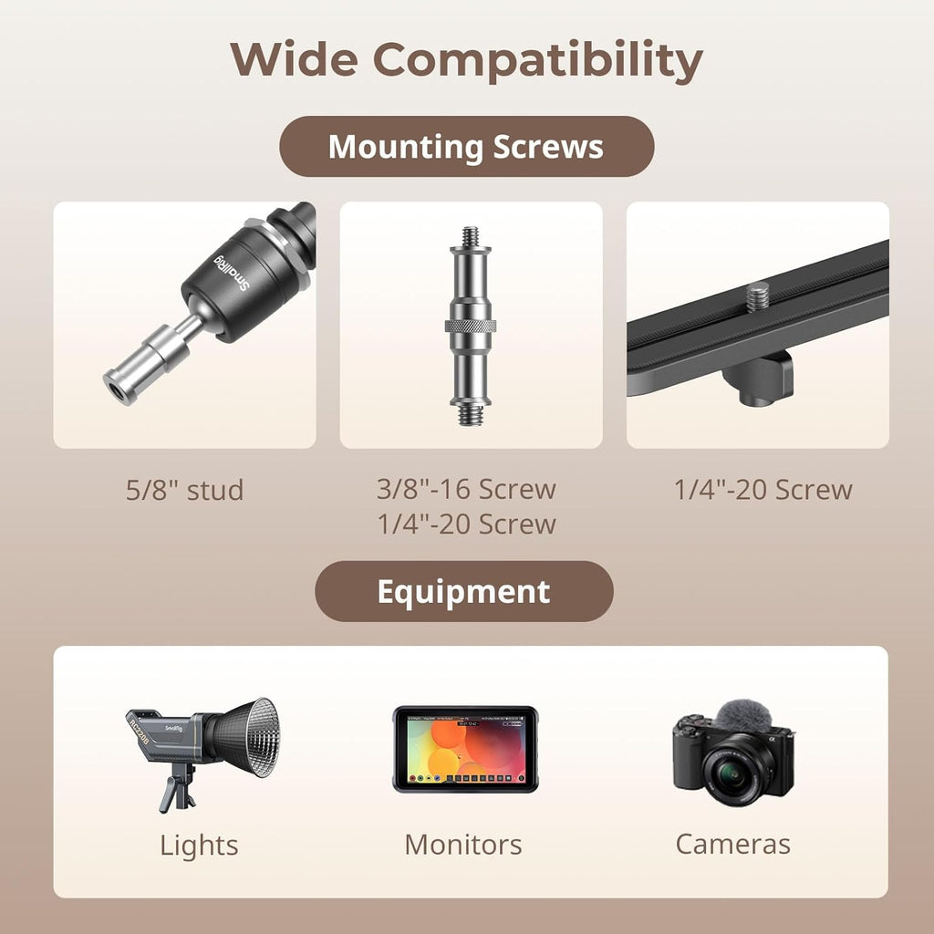 SMALLRIG Friction Magic Arm Camera Mount with Super Clamp and Platform, Overhead Camera Desk Mount Srand, Studio Space Saver, Heavy Duty Mount/Bracket for Lights, Cameras