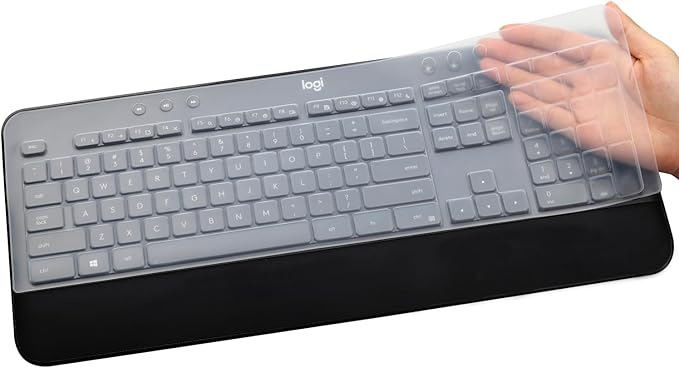 Keyboard Cover Skin for Logitech MK545 MK540 Wireless Keyboard, Logitech MK545 Keyboard Protector, Logitech MK540 Ultra Thin Desktop PC Silicone Clear Keyboard Skin Protector
