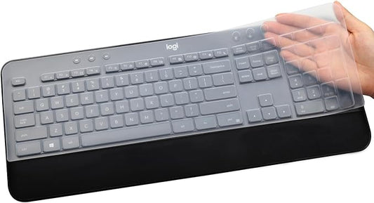 Keyboard Cover Skin for Logitech MK545 MK540 Wireless Keyboard, Logitech MK545 Keyboard Protector, Logitech MK540 Ultra Thin Desktop PC Silicone Clear Keyboard Skin Protector