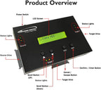 Vinpower 1 to 2 SATA 2.5" & 3.5" Hard Disk Drive/Solid State Drive (HDD/SSD) Clone Duplicator and DOD Level Eraser