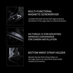 Tilta Half Camera Cage Compatible with Canon R5 Mark II - Black | Mount Accessories w/Cold Shoe, 1/4"-20 and 3/8"-16 | Securely Attaches to Camera | Silicone Padding and Lightweight