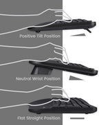 Perixx Periduo-605, Wireless Ergonomic Split Keyboard and Vertical Mouse Combo, Adjustable Palm Rest and Membrane Low Profile Keys, Black, US English Layout (11633)