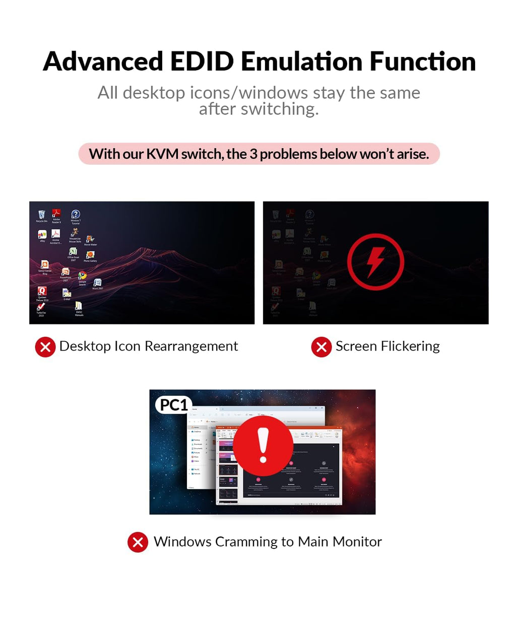 AV Access Docking Station Dual Monitor for Laptop & Desktop, USB-C Charge, Aluminum, KVM Switcher for 2 Computers with Ethernet, EDID, 4K@60Hz/2K@144Hz/1080P@240Hz, 3xUSB 3.0, Power Supply, Audio, SD