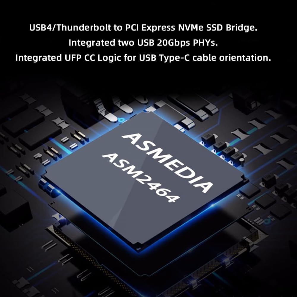 CY USB4.0 Type-C USB4 40Gbps to PCI-E 4.0 X4 SSD NVME NGFF M-Key Enclosure USB-C 20Gbps ASM2464 Chipset