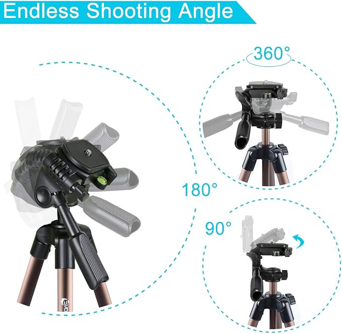 Endurax 60'' Tripod for Camera Canon Nikon DSLR, Camera Phone Tripod with Universal Holder, Carry Bag, Max. Load 6.6 lbs