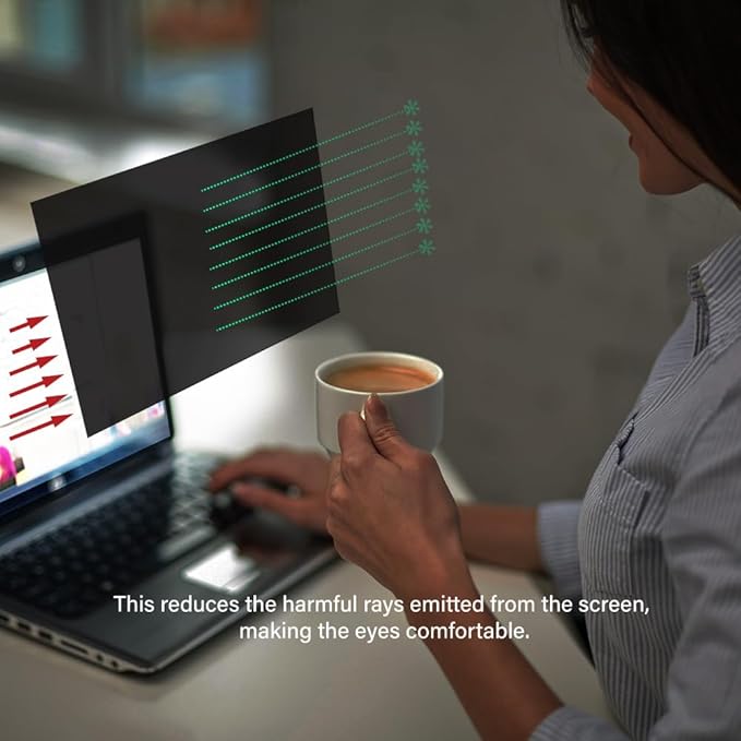 18.5 Inch - 16:9 Aspect Ratio - Computer Privacy Screen Filter for Widescreen Monitor - Anti-Glare - Anti-Scratch Protector Film - Protects Your Eyes from Harmful Glare and Blue Light