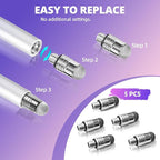 Extra Long Stylus pens for Touch Screens [5 Pack Fiber mesh Tips] Compatible for iPad iPhone Android Tablet Laptop Surface Chromebook High Sensitivity & Fine Point Capacitive Pen