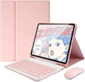 AnMengXinLing Keyboard Case for iPad Pro11 2022/2021 with Mouse Detachable Wireless Keyboard Pencil Holder Slim Smart Cover for iPad Pro 11 inch 4rd Gen/3rd Gen,Pink