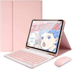 AnMengXinLing Keyboard Case for iPad Pro11 2022/2021 with Mouse Detachable Wireless Keyboard Pencil Holder Slim Smart Cover for iPad Pro 11 inch 4rd Gen/3rd Gen,Pink