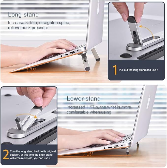 Laptop Stand for Desk,Laptop Cooling Stand,Keyboard Riser, Ergonomic Laptops Elevator for Desk, Laptops Riser Compatible with MacBook Air Pro, with Dell, with HP, More 10-15.6” Computer