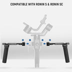 NEEWER Dual Handgrip Compatible with DJI RS4 RS4 Pro RS3 RS3 Pro RS2 RSC2 Ronin S SC Gimbal, Dual Handle Kit with 2 Mini NATO Rails, Quick Release NATO Clamps, 1/4" & 3/8" Threads, GA006
