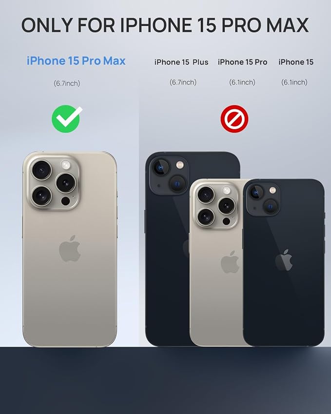 Lanhiem Magnetic for iPhone 15 Pro Max Case, IP68 Waterproof Dustproof Case, [Compatible with Magsafe] [Built-in Screen Protector] Full Body Heavy Duty Rugged Phone Cover 6.7 inch, Natural