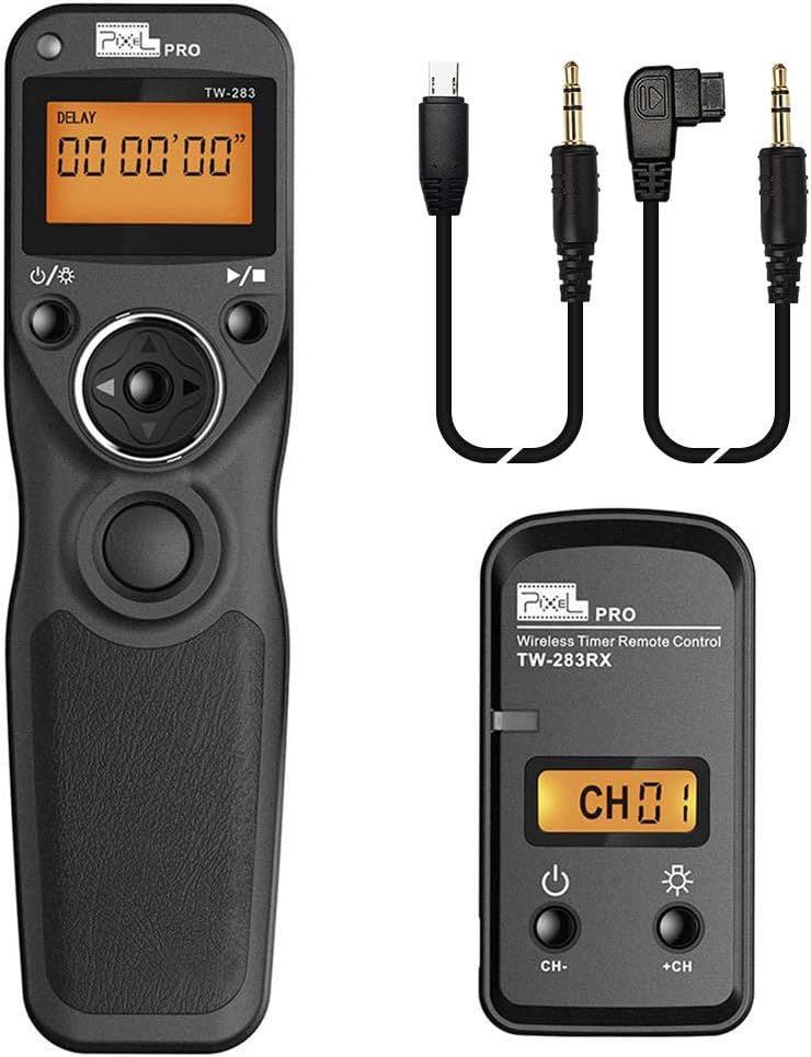 Remote Control Compatible for Sony, Pixel Wireless Shutter Release Cable TW-283 S1/S2 Timer Remote Control Compatible for Sony Alpha A100 A350 A450 A550 A560 A9 A99 A77 A7RII A7
