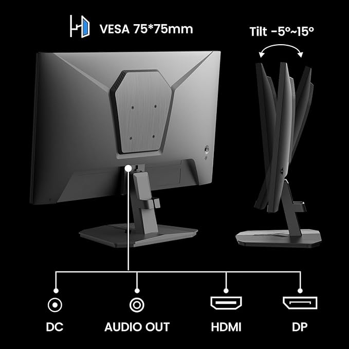 SANSUI 24 Inch Gaming Monitor 180Hz, DP 1.4 & HDMI 2.0 Ports High Refresh Rate Computer Monitor, Racing FPS RTS Modes, 1ms Response Time 110% sRGB (ES-G24F4, HDMI Cable Included)