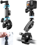 TELESIN° S2 Quick Release Clamp Bike Mount Motorcycle Handlebar Holder, Roll Bar Tube Clip Mounting Accessories for GoPro13 12 11 10 9 8 7 Go Pro Max Insta360 X3 X4 X5 Ace Pro DJI Action 3 4 Pocket 3