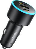 PISEN 60W 3-Port USB C Car Charger - PD30W & QC3.0 Fast Charging, Multi Device Compatible, LED Indicator, Durable Design, Safety Certified for iPhone 16/15/14/13/12 Series