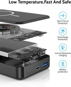 Magnetic Power Bank 26800mAh for Magsafe Portable Charger, Aluminum alloy casing Large Capacity 20W USB-C in&Out Wireless Fast Charging Battery Pack for iPhone16 Plus Pro Max/15/14/13/12 Series, Black