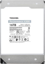 Toshiba X300 16TB Performance & Gaming 3.5-Inch Internal Hard Drive – CMR SATA 6 GB/s 7200 RPM 512 MB Cache - HDWR51GXZSTA