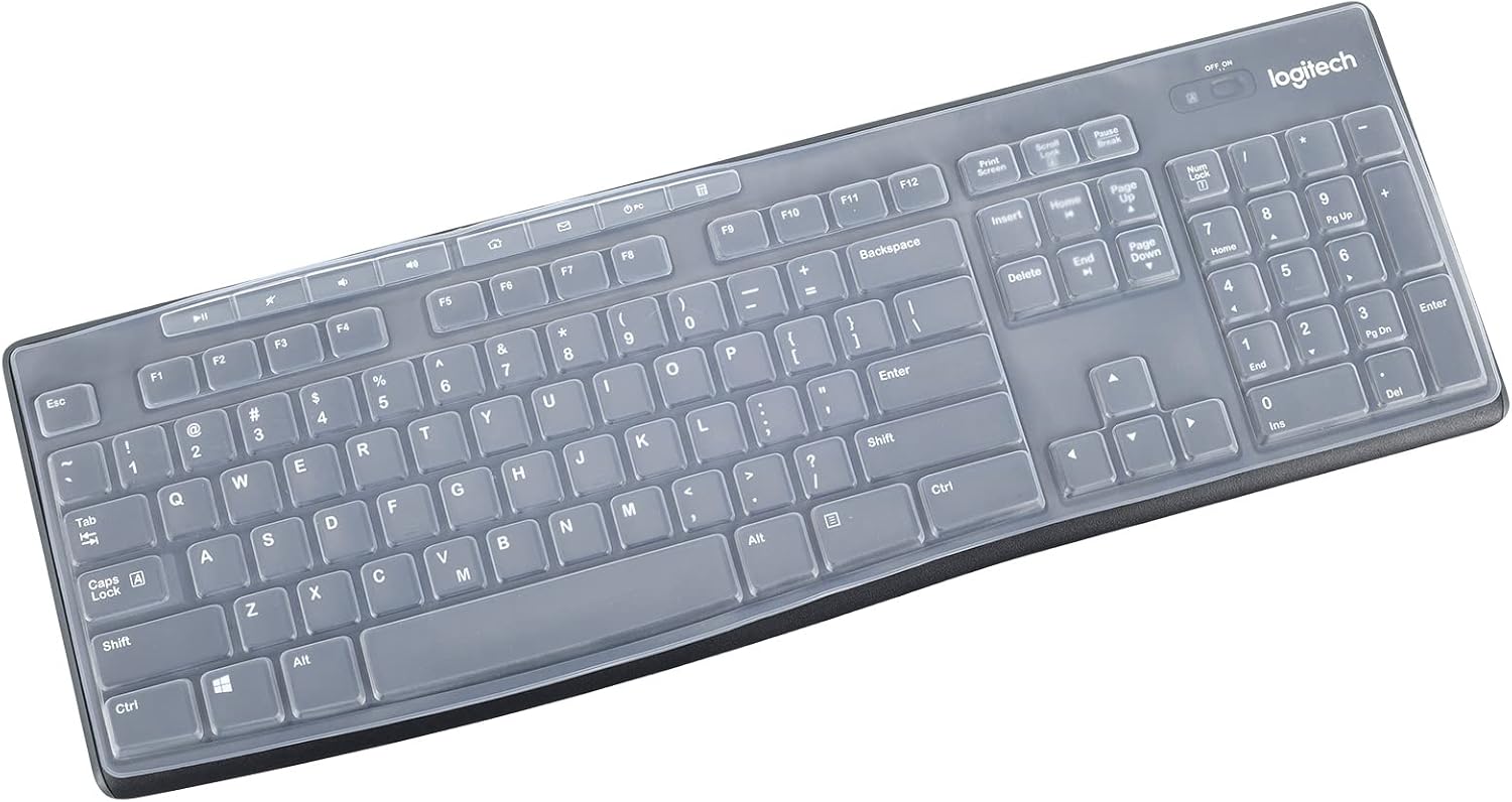 Keyboard Cover for Logitech MK370 MK295 MK270 K270 Keyboard, Logitech MK370 MK270 K270 Keyboard Skin Protector - Clear