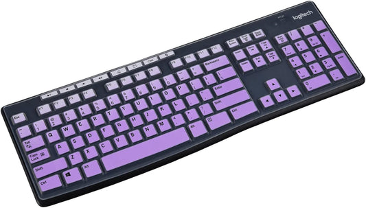 Keyboard Cover for Logitech MK370 MK270 MK295 Keyboard, Logitech MK270 K270 MK260 Keyboard Cover Skin Protector - Gradual Purple