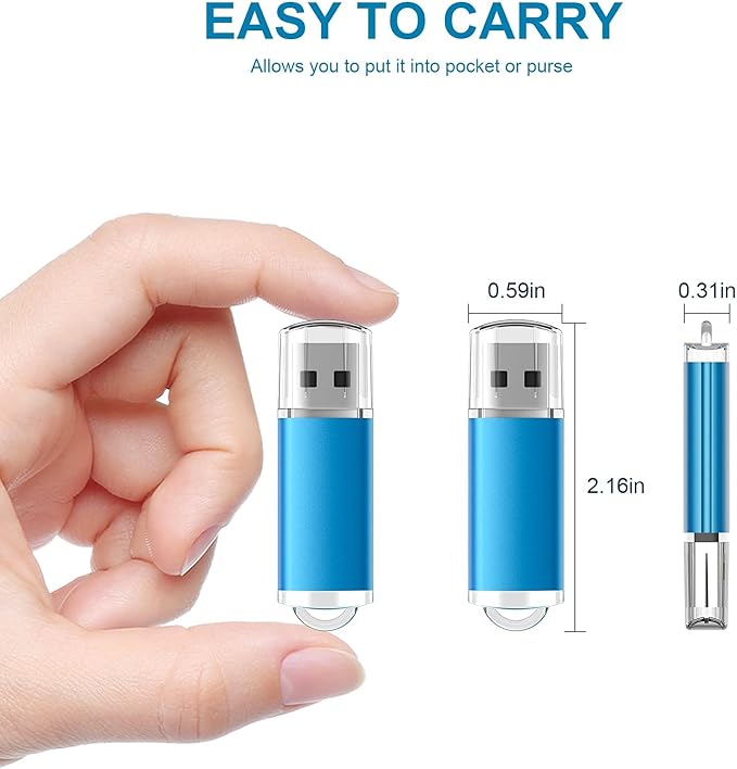 TOPESEL 50 Pack 4GB USB 2.0 Flash Drive High Speed 4G Thumb Drive Memory Stick Jump Drive 4G USB Drive Zip Drive for PC laptops, Tablets, TVs, car Audio (Blue)