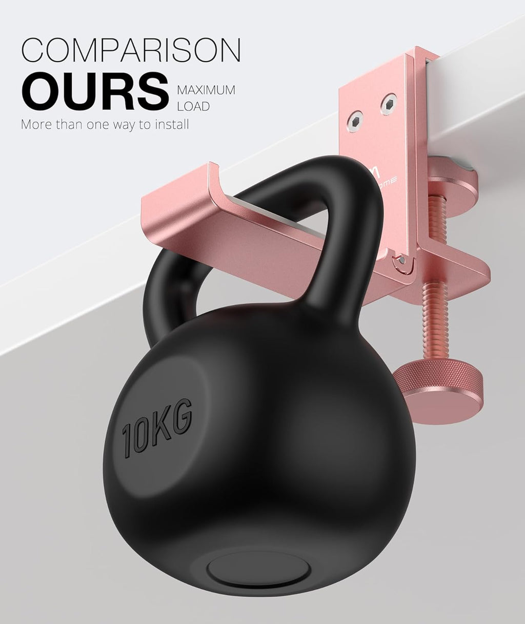 Foldable Headphone Stand and Hook – Aluminum Headset Holder Clamp Mount Under Desk, Universal Fit for Gaming Headphones, Space-Saving Hanger Organizer