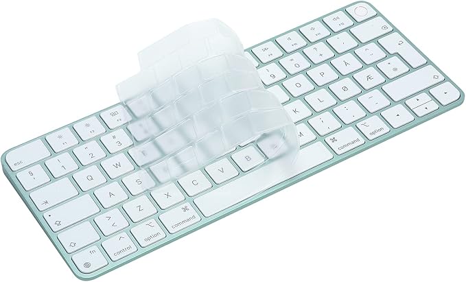 Keyboard Cover for New M4 iMac Magic Keyboard(Europe Layout, 7 Shape Enter Key) Model A3118/A2449, Touch ID Version w/o Numeric Key - Ultra Thin, Protective and Clear Protector Skin