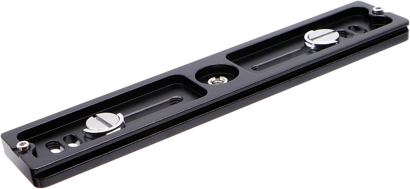 PU-200 200mm Universal Lengthened Quick Release Plate Slide Rail with D-Ring Screw for Tripod Ball Head DSLR Camera, Arca-Swiss Compatible