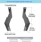 Jingchengmei 2U Server Rack Depth Extender - 4-Inch Deep -Recessed Rack Mount Adapter Kit for Network Rack (2UEXB)…