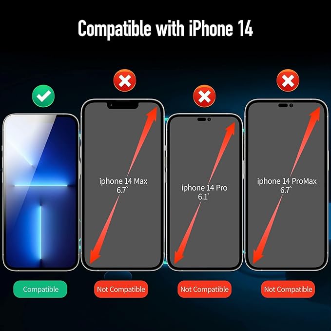 MOCOLL 2PCS for iPhone 14 Screen Protector 6.1 inch Anti Blue Light HD Clear Full Screen Film Eye Protection Easy to Install 9H Hardness Anti-scratch Bubble-free Tempered Glass