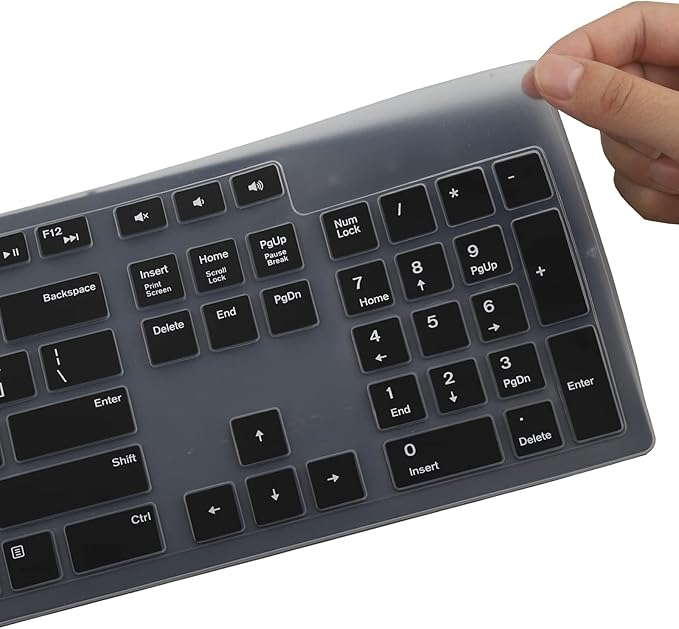 Keyboard Cover Skin for Dell KM636 KB216 KB216t KB216d KB216p Wired & Wireless Keyboard, Dell Optiplex 5250 3050 3240 5460 7450 7050, Dell Inspiron Desktop 24" 27" 5400 5490 7700 7790 3475 3670 3477